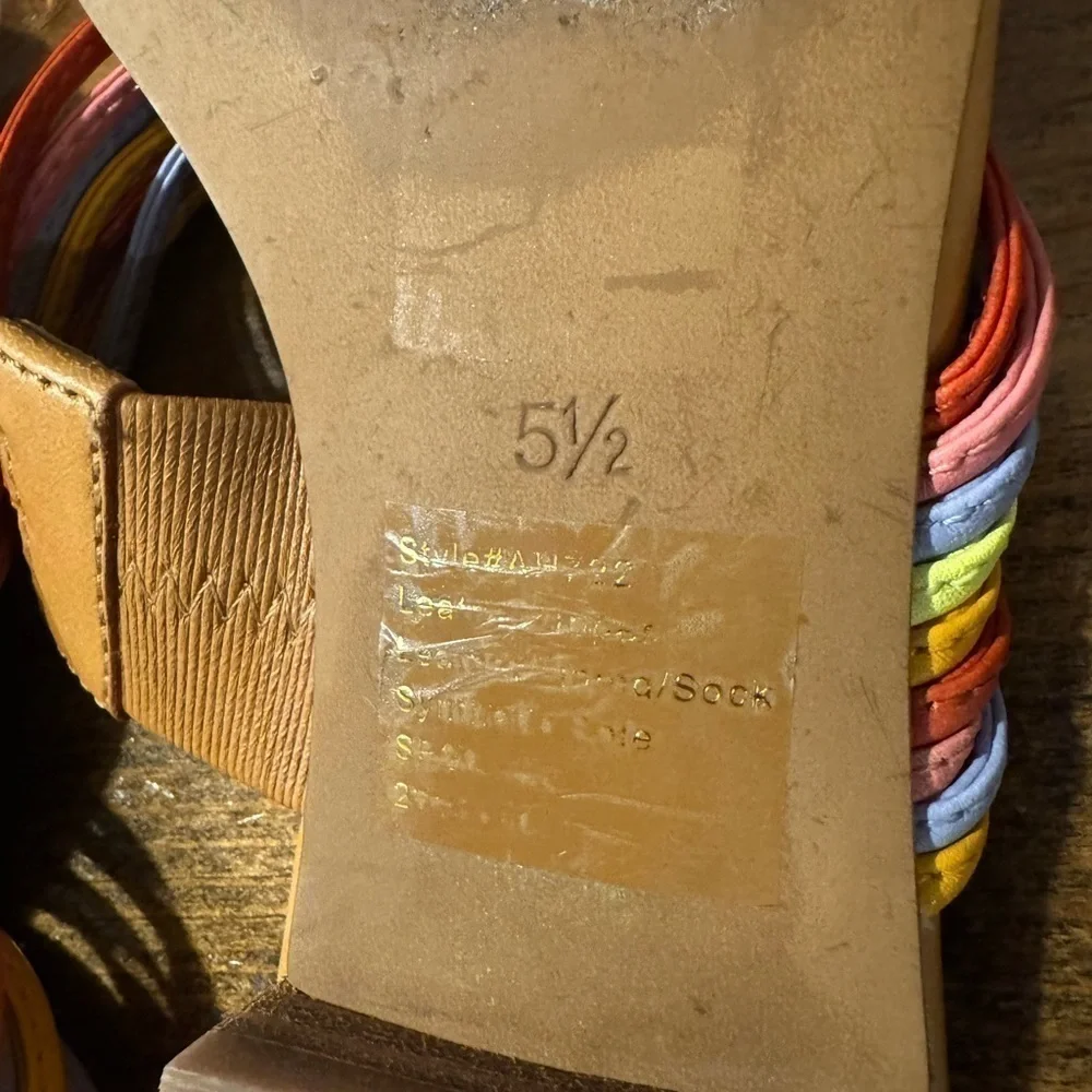 Madewell The Meg Slide Sandal in Rainbow Leather 5.5